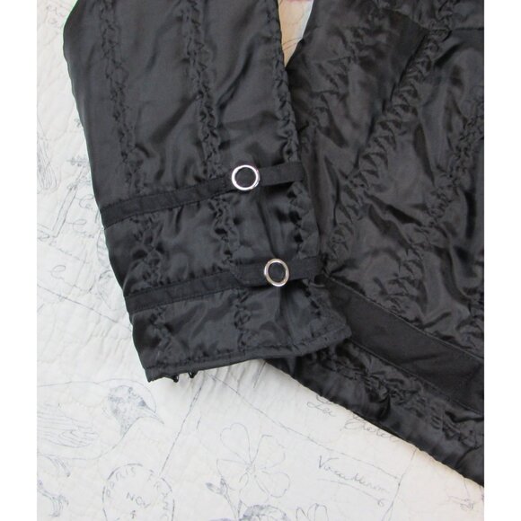 EUC Anne Fontaine Eudora quilted black jacket silver hardware size 4 Us ML - Picture 6 of 7